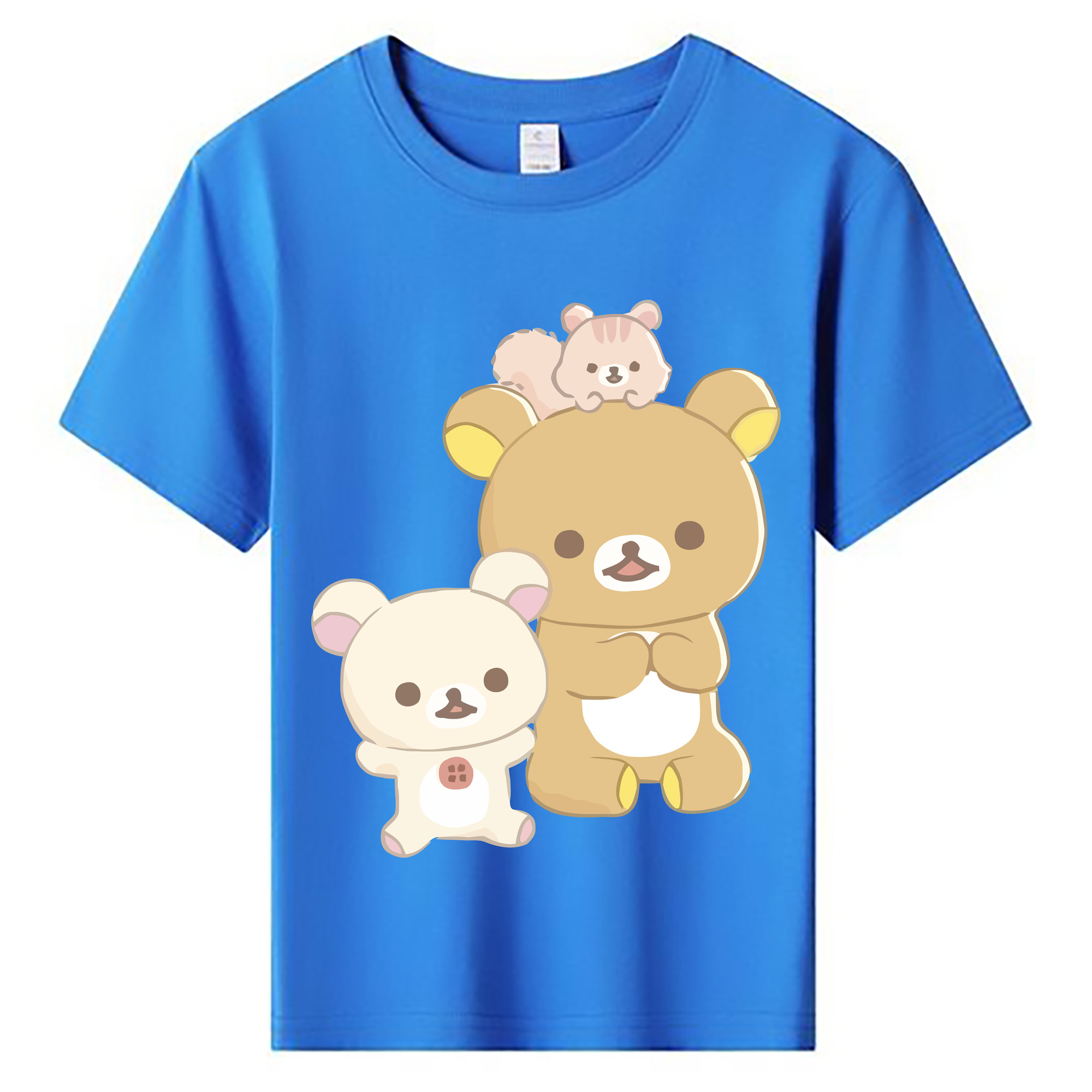 （画像用） リラックマ リラックマ キイロイトリ Rilakkuma Korilakkuma Kiiroitori 綿100％キッズTシャツ（フロントプリント）